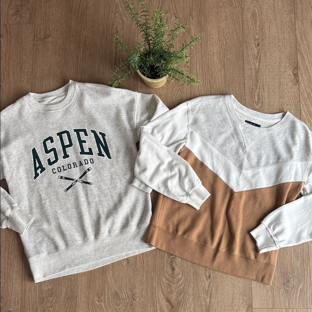 ((2 PIECE)) ABERCROMBIE SUPERSOFT FLEECE SWEATSHIRTS BUNDLE SIZE SMALL/X SMALL